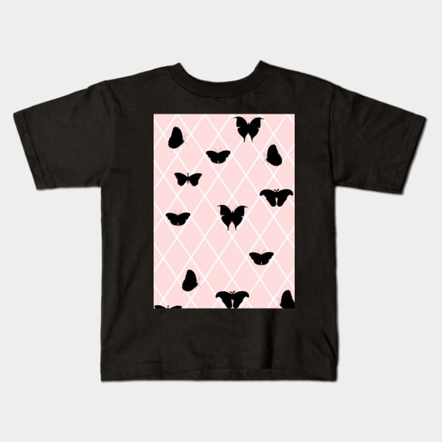 Butterflies Lattice Kids T-Shirt by BoneArtPetite